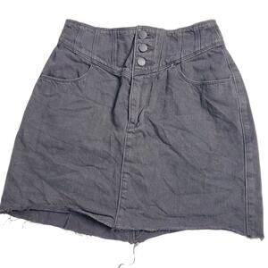 Hollister High Waisted Black Denim Jean Mini Skirt 80s style Women's Size 5 1530